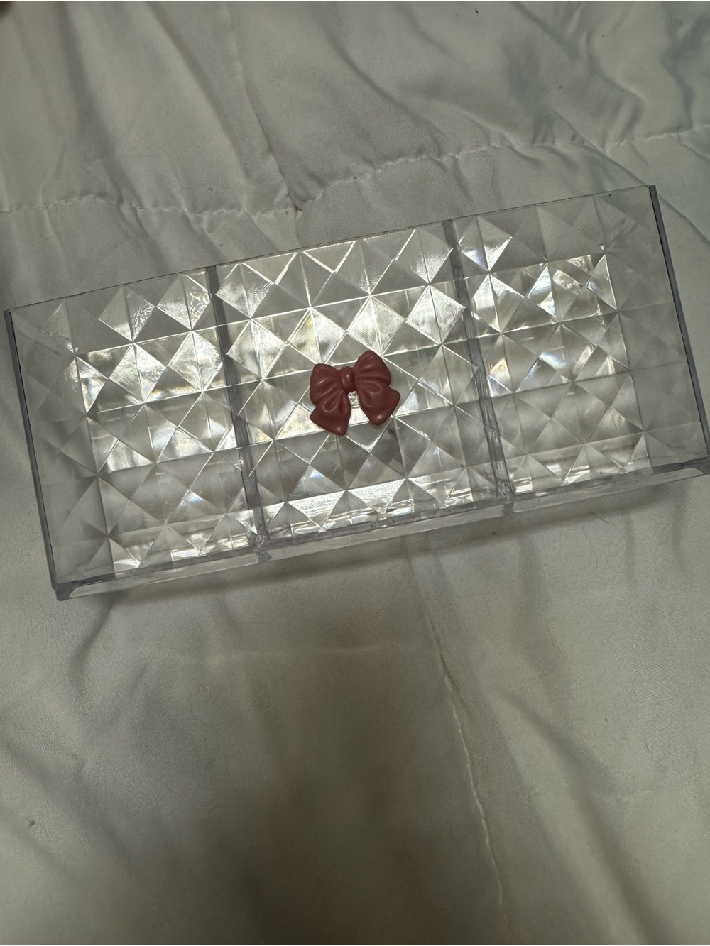 Source Unknown Clear Acrylic Makeup Organizer with Pink Bow Accent